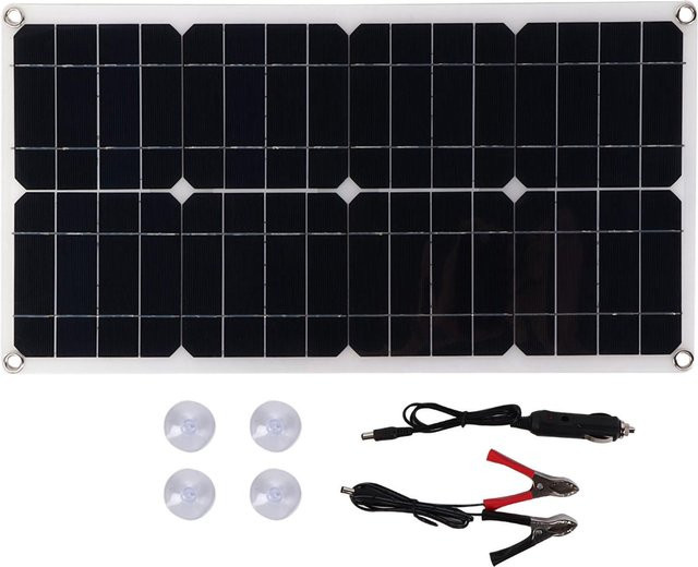 KONNWEI Tragbares monokristallines Silizium-Solarpanel mit Dual-USB-Ladefunktion, 25W 18V, Weiß - Bild 1