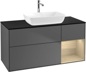 V&B Waschtischunterschrank Finion in Anthrazit Matt, Breite: 120 cm, Tiefe: 50,1 cm, Höhe: 50,1 cm - Bild 1
