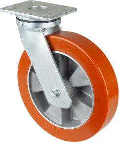 BS Schwerlastrolle RR100.B90.250 aus Aluminium in Orange mit Schraubbefestigung - Bild 1