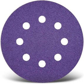 Menzer Klett-Schleifscheiben Ø 125 mm K40 8-Loch Set 50 Stück in Lila für Holz und Lack - Bild 1