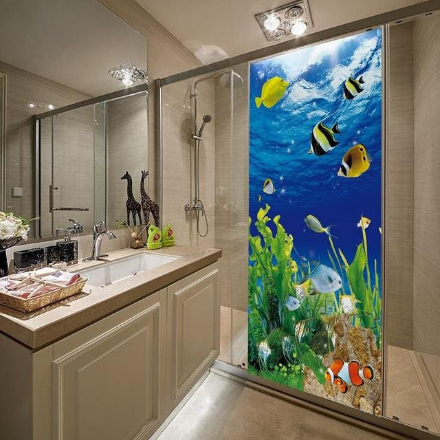 Selbstklebender Türaufkleber Wald Natur Muster von Sticker House in Schwarz, Wandbild aus PVC für Tür und Kühlschrank, Breite: 40 cm, Höhe: 120 cm - Bild 1