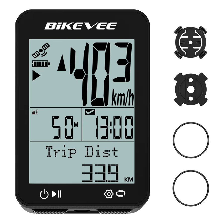 Bikevee Drahtloser GPS Fahrradcomputer in Schwarz, Wasserdichter Radcomputer mit digitaler Stoppuhr und Kilometerzähler - Bild 7