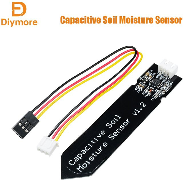 diymore Kapazitiver Bodenfeuchtesensor-Modul mit NE555-Chip für Arduino zur Feuchtigkeitserkennung in Schwarz - Bild 1