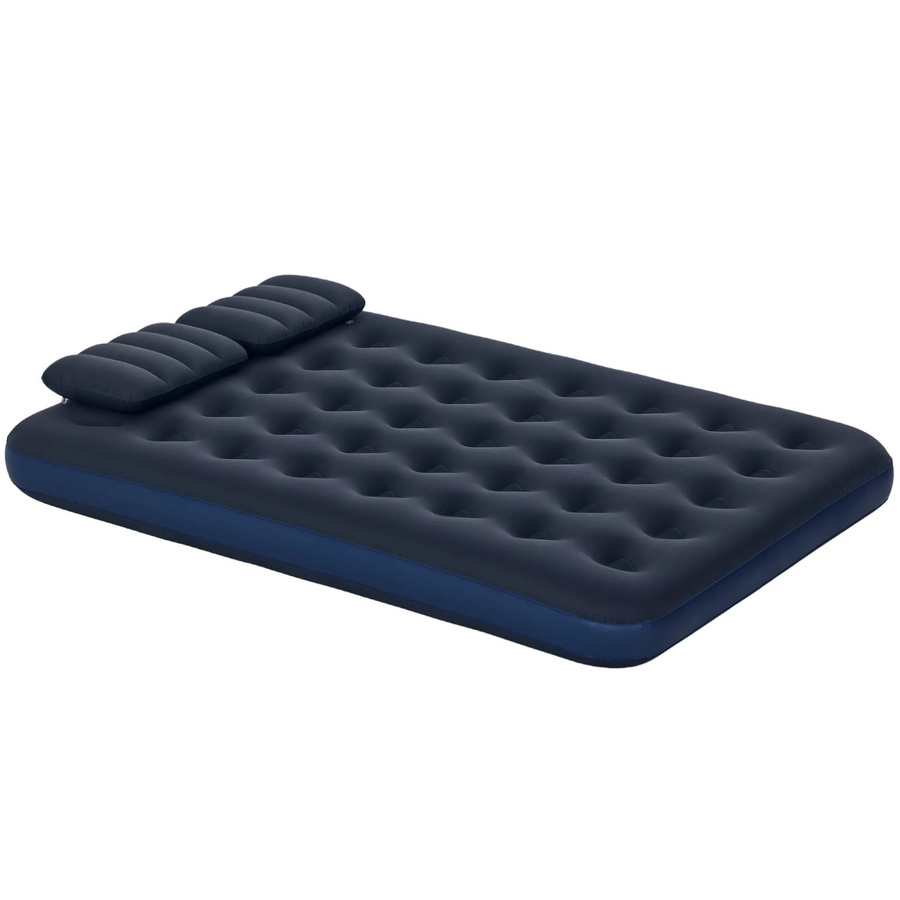 Outsunny Luftmatratze mit Handpumpe und Kopfkissen, Blau, B: 152 cm, T: 203 cm, H: 22 cm - Bild 2