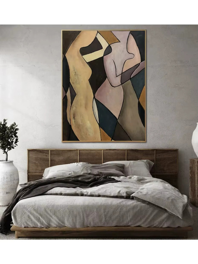Abstraktes expressionistisches Leinwandgemälde von Potdemiel in Mehrfarbig, modernes handgemaltes Wandkunstwerk für dein Zuhause - Bild 3