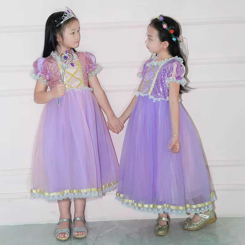LJW Prinzessin Mädchen Kleid, Pailletten, ab 3 Jahre - Bild 2