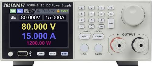 Voltcraft VSPP-1815 Labornetzgerät für Rackeinbau, silber, einstellbar 0 - 150 V/DC, 0 - 30A, 1800W, programmierbar via USB, RS-485 und LAN - Bild 1