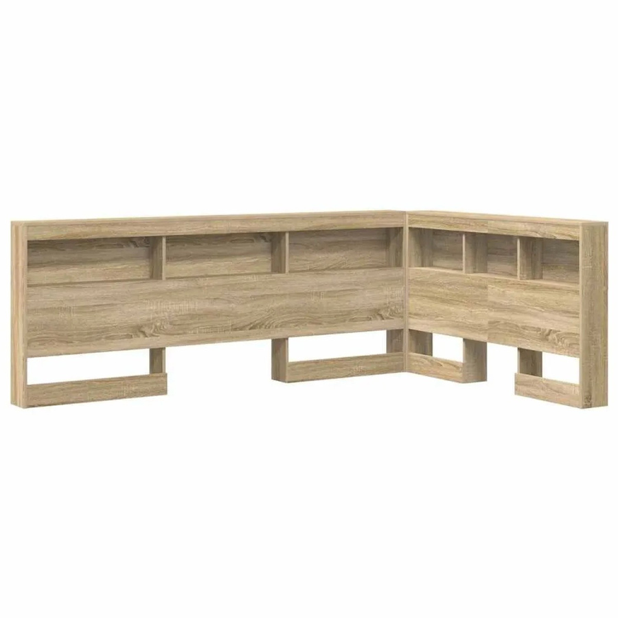 vidaXL Aufbewahrungskopfteil in Sonoma-Eiche mit integriertem Regal und USB-Ladeport, Breite: 120 cm, Höhe: 76,5 cm, Tiefe: 137,5 cm - Bild 2