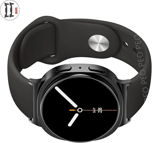 Samsung Uhrenarmband Silikon, Schwarz, Galaxy Watch 8, 40 mm, 44 mm - Bild 1