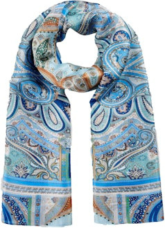 Codello Seidenschal Pongé Paisley, Blau, Unisex - Bild 1