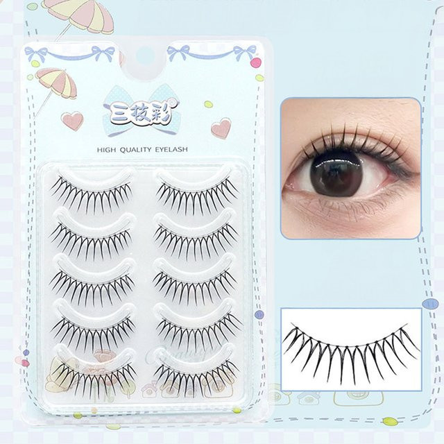 Dialy Lash Falsche Wimpern, 5 Paar, Damen, natürlich, transparenter Stiel - Bild 1