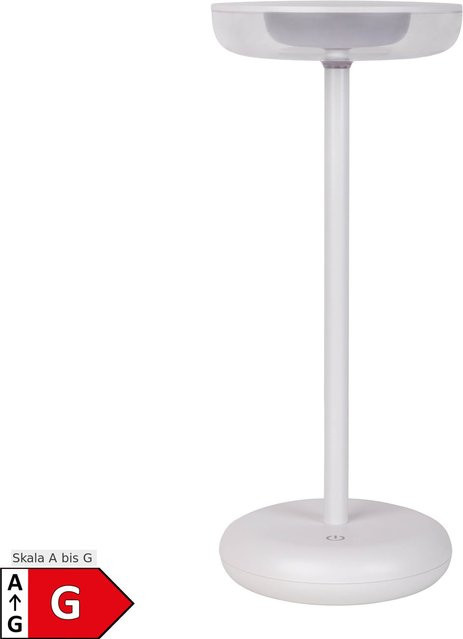 Näve Akku-Tischleuchte PASI, weiß, dimmbar, H: 26,4 cm, B: 11 cm, T: 11 cm - Bild 1