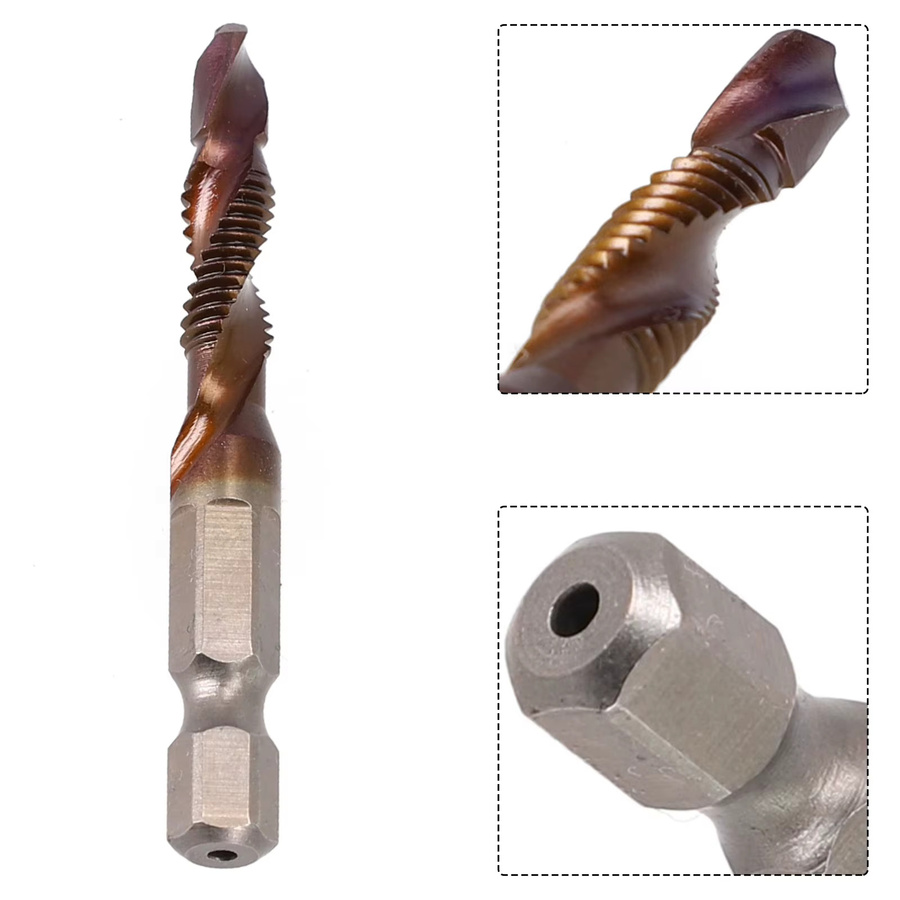 Vibratite HSS Gewindebohrer Set M3-M10 mit Senker und Entgratungsbits, Metrischer Kombinationsbit 1/4 Zoll Schnellwechsel-Sechskant - Bild 4