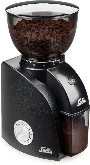 Solis Scala Zero Static Kaffeemühle Schwarz mit 24 Mahlgraden, Timer und 300g Kapazität, B/T/H: 13 x 17 x 30 cm - Bild 2