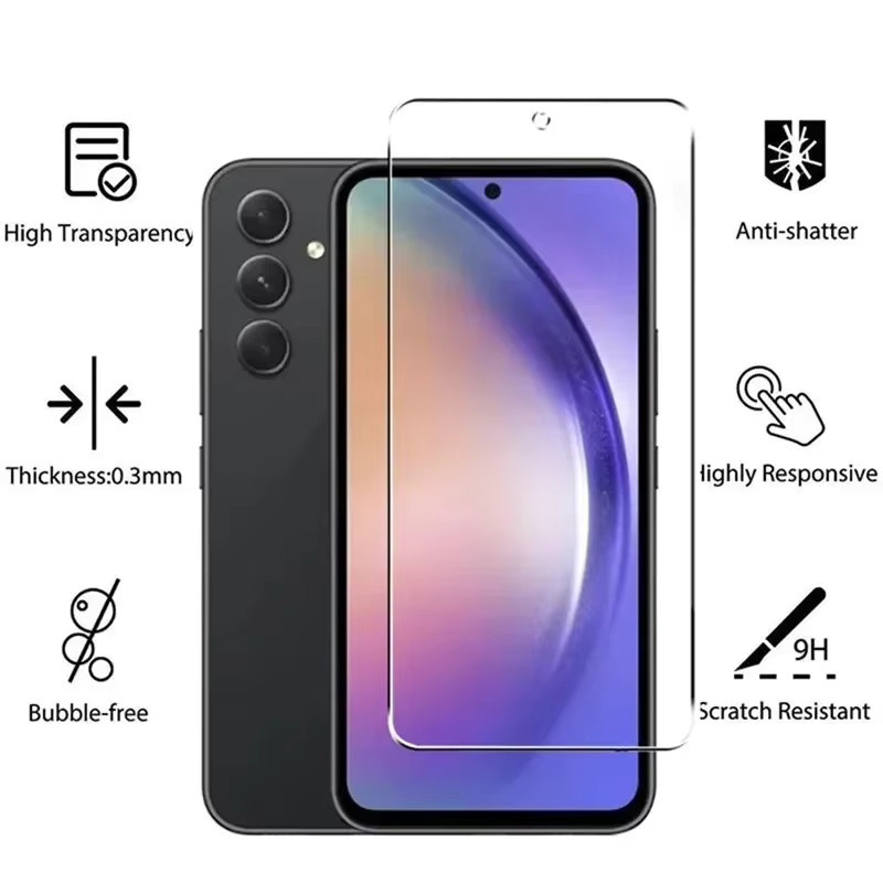 5er-Pack Gehärtetes Glas Display Schutzfolie für Samsung Galaxy A35 A54 A13 A53 A52 A12 A22 A33 A32 A06 A52S A73 A05 A04 A55 A14 C55 M55 in Transparent - Bild 2