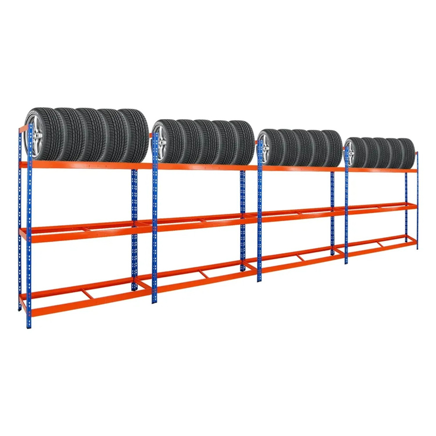 PROREGAL Tiger XL Reifenregal Set aus 4 Einheiten, Blau-Orange, H x B x T: 200 x 150 x 45 cm - Bild 2