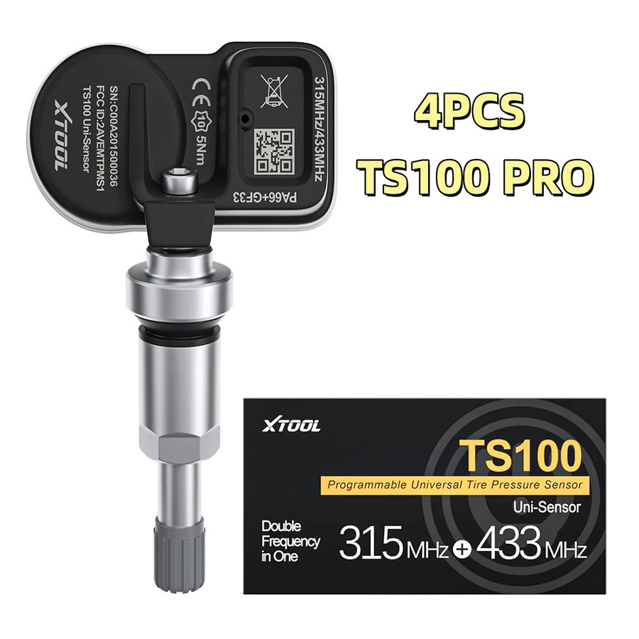 XTOOL TS100 TPMS-Reifendrucküberwachungssensor in Schwarz, 315 MHz oder 433 MHz, programmierbar mit XTOOL TP150 oder IP819TP - Bild 6