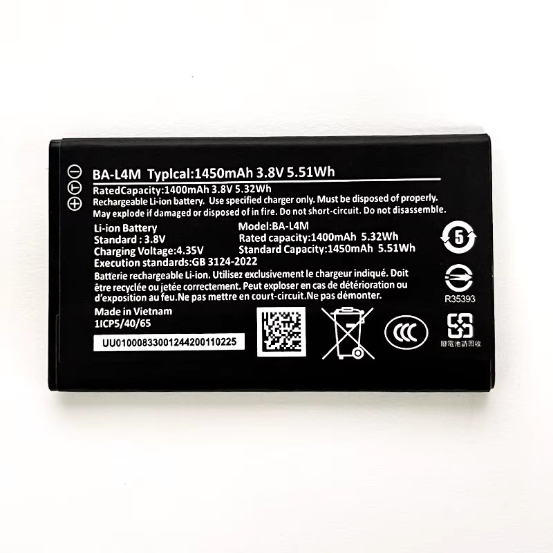 BA L4M Ersatz-Li-Ionen-Akku 3,8 V 1450 mAh für Nokia 3210 4G, NK 220 4G und 235 4G in Schwarz - Bild 5