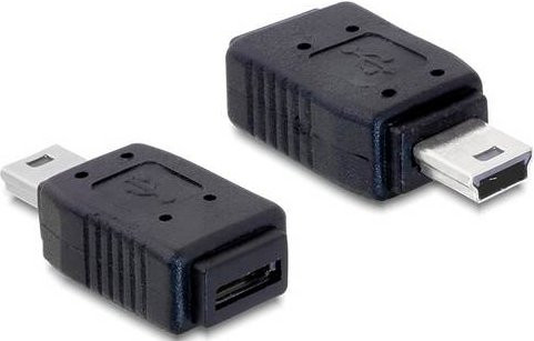 Delock USB 2.0 Adapter Mini USB auf Micro-USB Buchse Schwarz 65155 - Bild 1