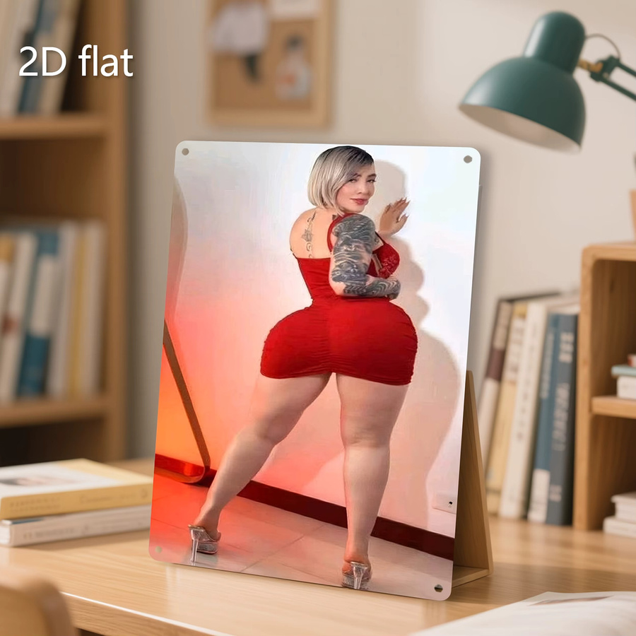 Vintage Metallschild CIFBUY mit Tattoo-Kunst Motiv in Rot als Wanddekoration für Zuhause, Garten oder Büro - Bild 3