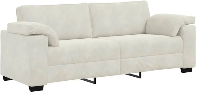 vidaXL 3-Sitzer-Sofa in Creme mit Samtbezug und Armlehnen - Bild 1