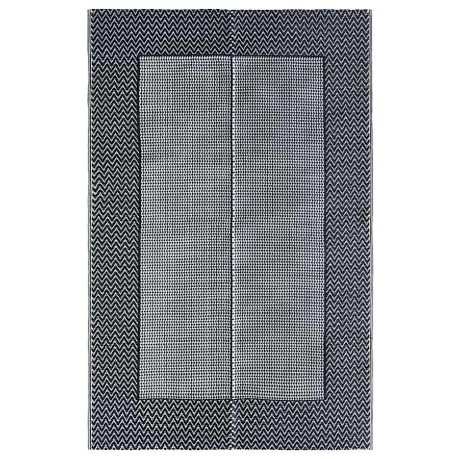 vidaXL Outdoor-Teppich ARAKIL in Grau mit Jacquard-Muster aus Polypropylen, B/T: 120 x 180 cm - Bild 2