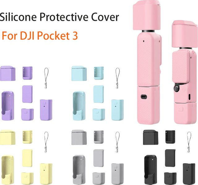 DJI OSMO Pocket 3 Silikon-Schutzhülle in Schwarz mit Objektivdeckel-Schutz - Bild 1