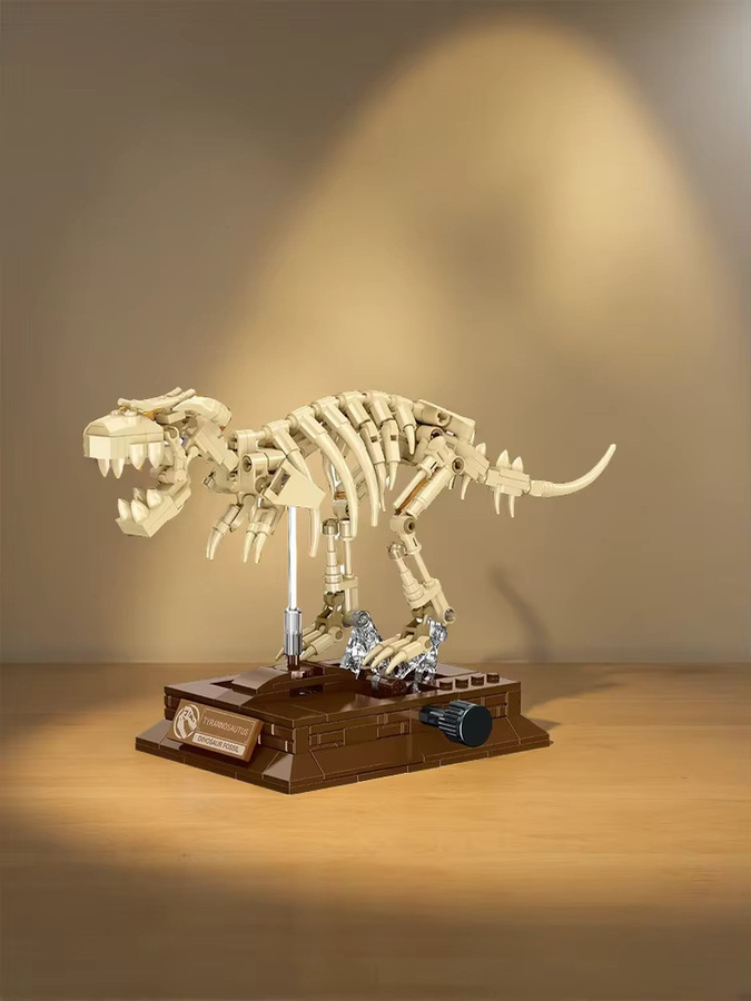 Dinosaurier-Skelett Bausteine MOC, Dinosaurier, Weiß - Bild 5