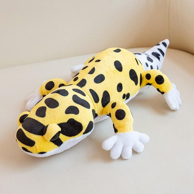 Yiran Health & Beauty Leopardgecko Plüsch Umhängetasche und Kuscheltier 2-in-1, Gelb - Bild 1