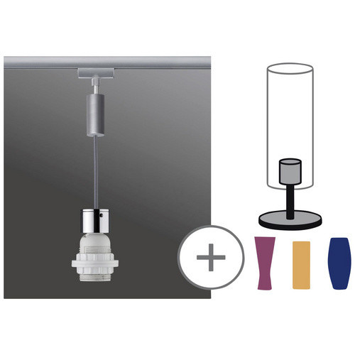 Paulmann URail 2Easy Basic Pendelleuchte für Hochvolt-Schienensystem, E27, Chrom/Silber - Bild 3