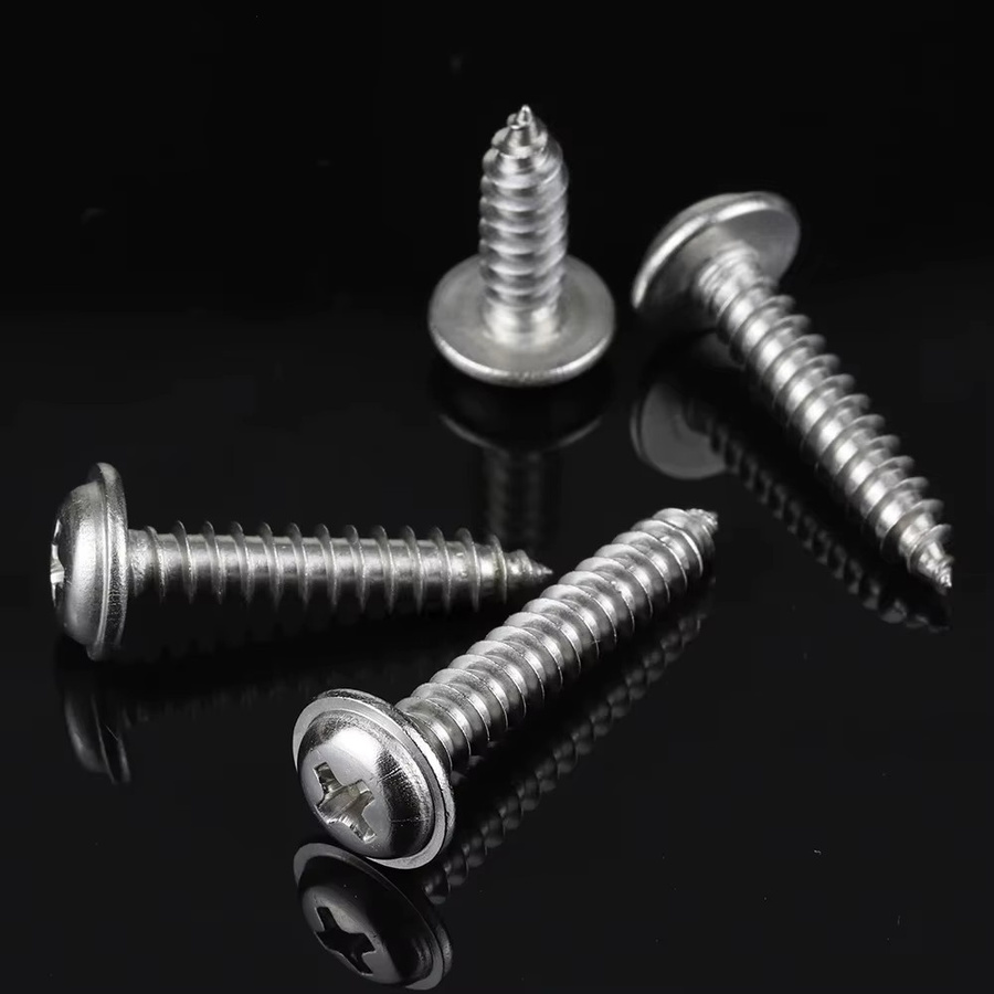 JUIDINTO Phillips-Flachkopfschrauben mit Unterlegscheibe aus Edelstahl in Silber, Kreuzrundkopf-Holzschrauben M1.4 bis M6 - Bild 2