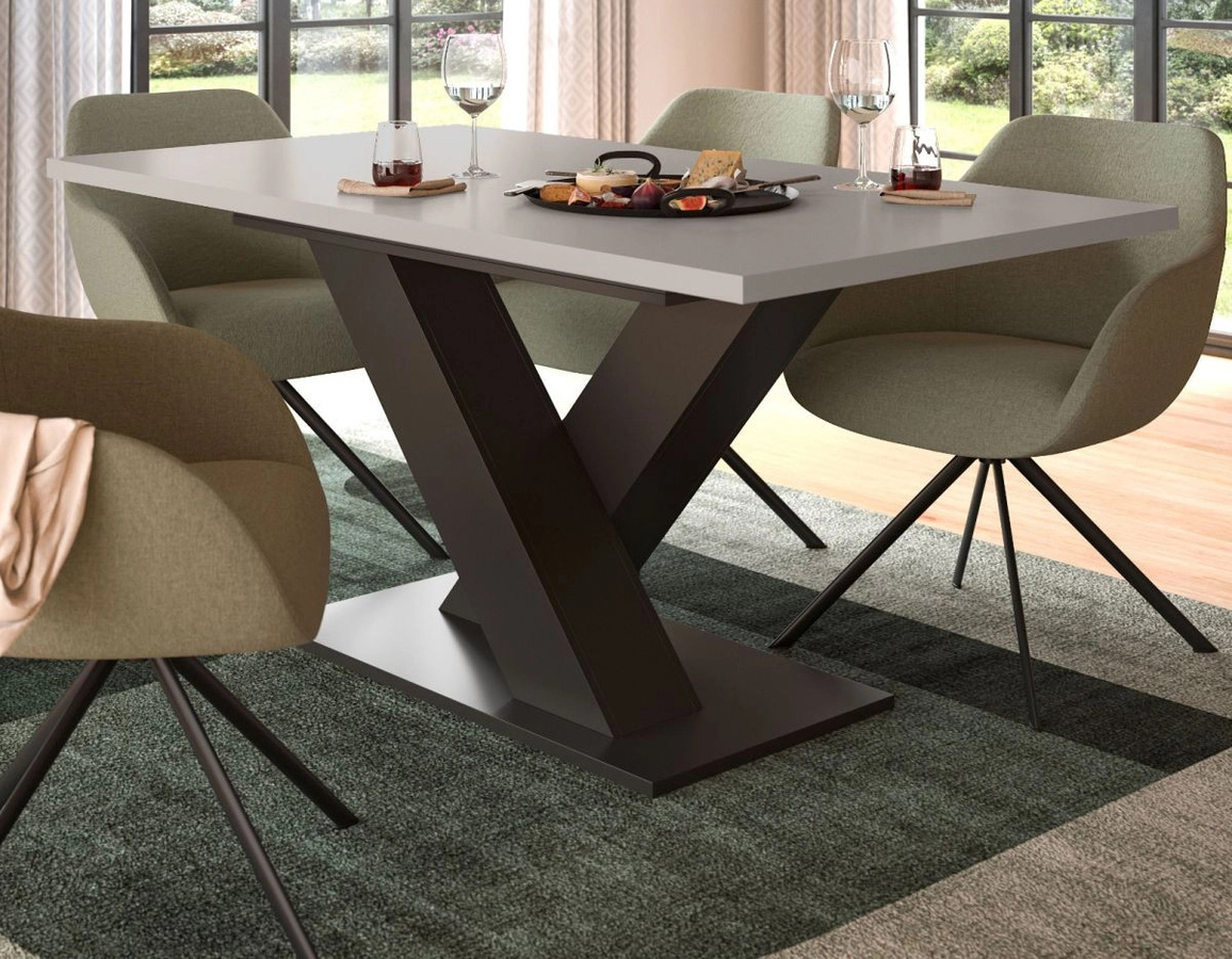 Ausziehbarer Esstisch Home-X von Inn.Furn in Kaschmir und Grau, modern und rechteckig - Bild 1