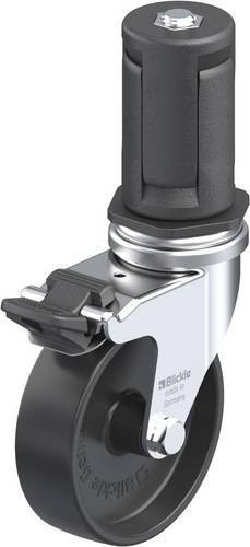 Blickle Lenkrolle LRA-POA 75G-FI-ER05 mit Feststeller, Rad-Durchmesser: 75 mm, Tragfähigkeit: 75 kg, Farbe: Schwarz, Material: Stahl und Kunststoff, verzinkt - Bild 1