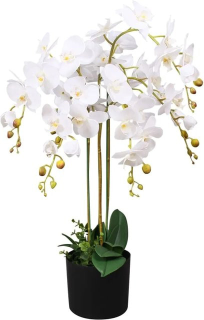 vidaXL Künstliche Orchidee in Weiß mit Topf, Höhe: 75 cm - Bild 1