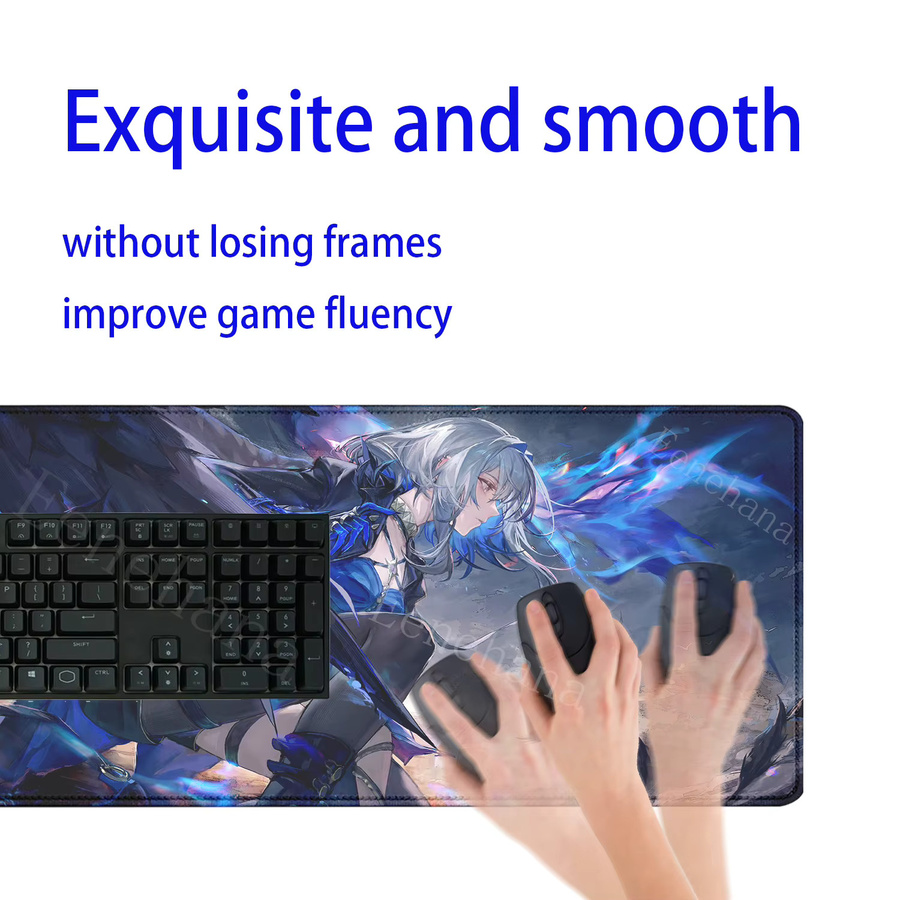 Eenehana Wuthering Waves Galbrena Cool Girl Mauspad XXL Multicolor rutschfeste Schreibtischunterlage für Gaming und PC - Bild 3