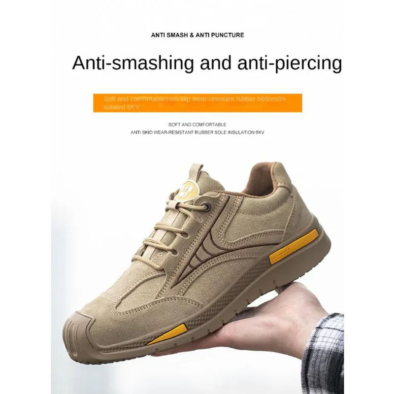 Avant-garde Arbeitsschutzschuhe Beige Größe 48, isolierte 6KV Sicherheitsschuhe aus Leder, bruchsicher, durchstichfest und spritzwassergeschützt - Bild 2