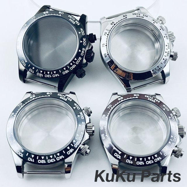 HUANXIAO Gehäuseteile, Silber-Gold, Herren, 40 mm, für VK63 Uhrwerk - Bild 1