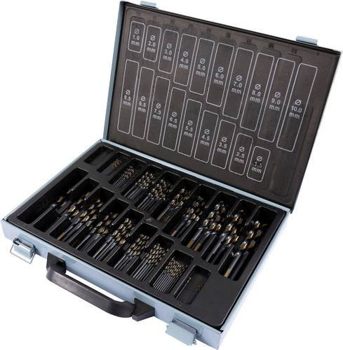 FRITZFURT 3111-1170 HSS-G Metall-Spiralbohrer-Set, 170-teilig, Farben: Schwarz, Gold, Silber - Bild 1