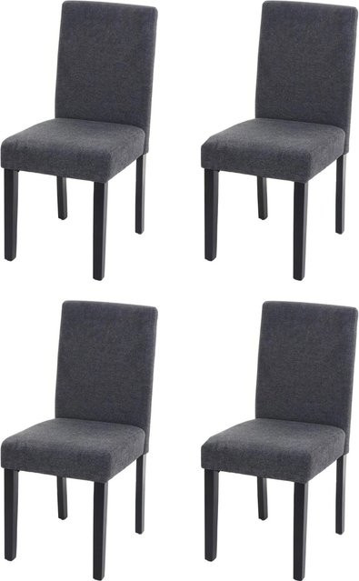 CHEFGASTRO Esszimmerstuhl 4er-Set Modern Anthrazitgrau mit Textilbezug und Buchenholzbeinen, B/T/H: 43 x 56 x 90 cm, Sitzhöhe: 45 cm - Bild 1