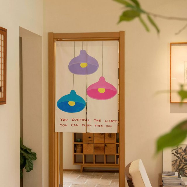 VIKAMA Fun Chandelier Halbvorhang als Sichtschutz für Badezimmer, Schlafzimmer oder Küche, halbtransparent, B: 90 cm, H: 65 cm - Bild 1