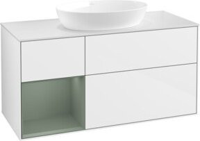V&B Waschtischunterschrank Finion mit Wandbeleuchtung, Farbe Weiß lackiert, Breite: 120 cm, Tiefe: 50,1 cm - Bild 1