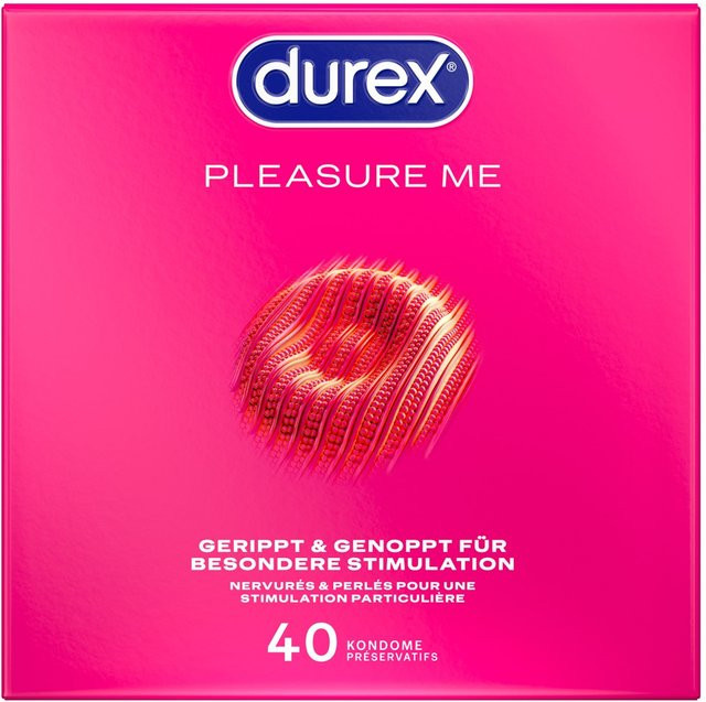 Durex Pleasure Me Kondome mit Noppen und Rillen, Unisex - Bild 1