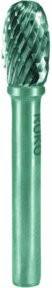 RUKO Hartmetall Frässtift Form E Tropfen TRE Durchmesser: 10,0 mm, Länge: min. 56 mm, Farbe: grün - Bild 1
