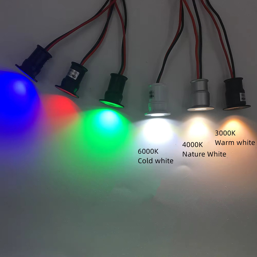 YELEDWAY Mini-LED-Einbaustrahler IP65 in Weiß, runder 1W Decken-Downlight für Treppen und Schränke inklusive Transformator, 12V - Bild 4