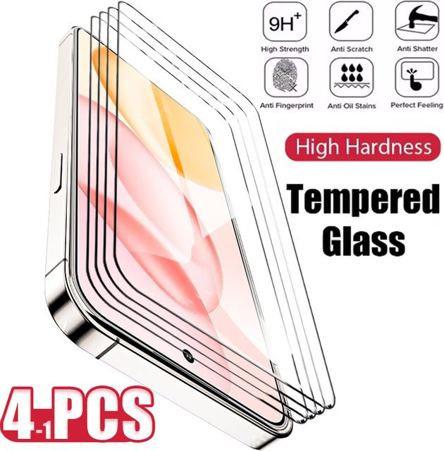 Schutzfolie aus gehärtetem Glas für Honor 400 Smart 4G Pro Lite 300X 70X70i X60 GT X60i Magic7 X9c X7c X8c X6c in Transparent und Schwarz - Bild 1
