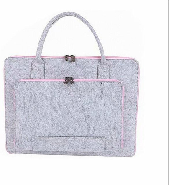 Bag Queen Laptop-Hülle aus Filz für 5 bis 17 Zoll in Rosa und Grau - Bild 1