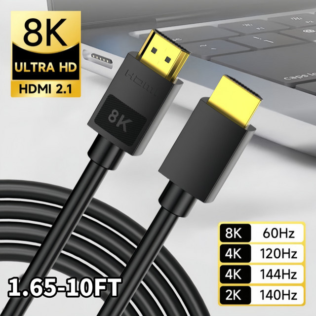 CYANMI HDMI 2.1 Kabel 8K Ultra High Speed 48Gbps in Schwarz - Bild 1