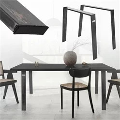 ML-Design Tischbeine 2er Set Industrial aus Stahl in Schwarz, Höhe: 90 cm, Breite: 72 cm - Bild 1