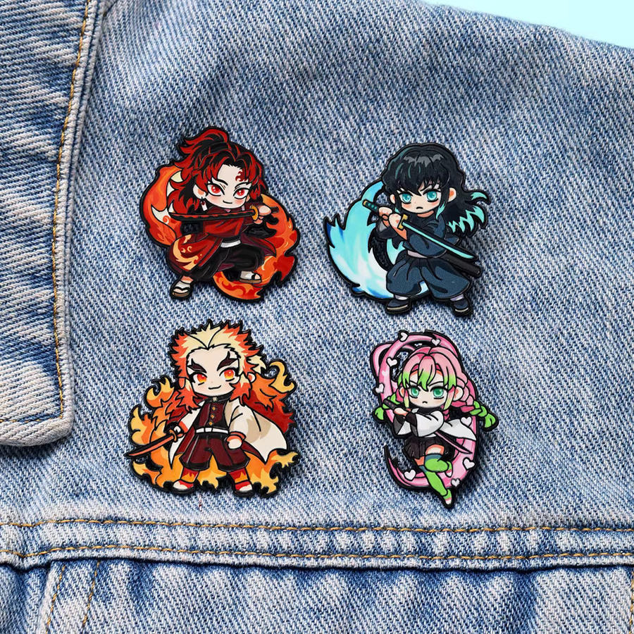Bandai Demon Slayer, Sammel-Pins Set, 4-teiliges Set, Emaille-Broschen - Bild 2