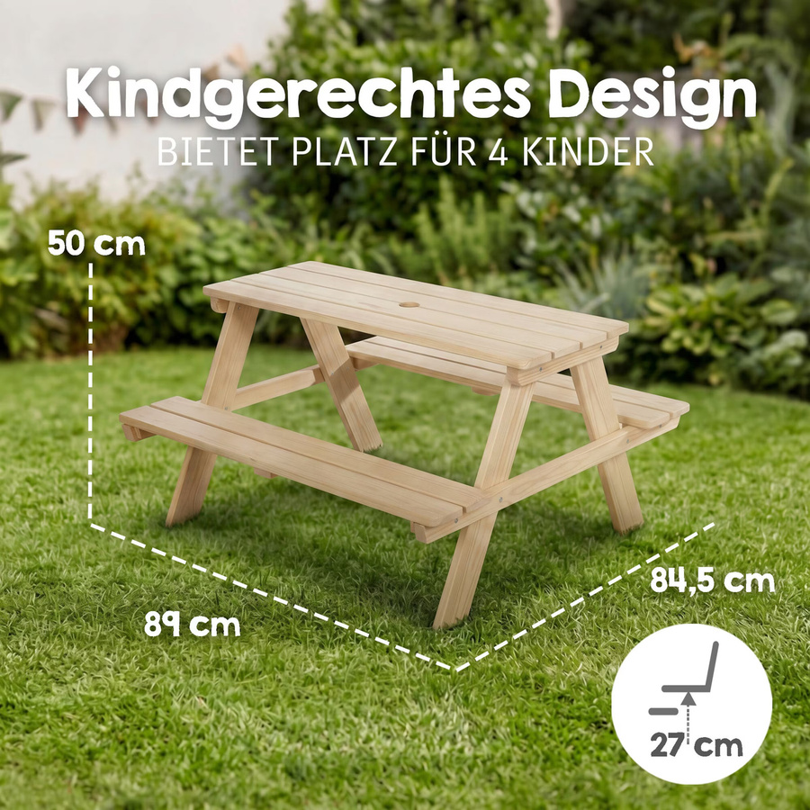 Roba Kindersitzgarnitur Outdoor+ aus Massivholz in Natur - Bild 2